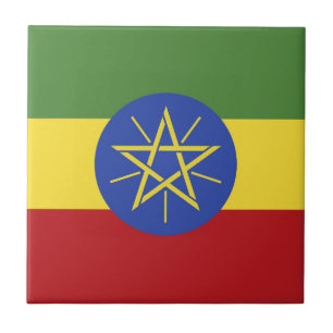 Ethiopia flag ceramic tile