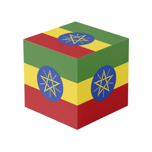 Ethiopia flag cube (Front Angled)