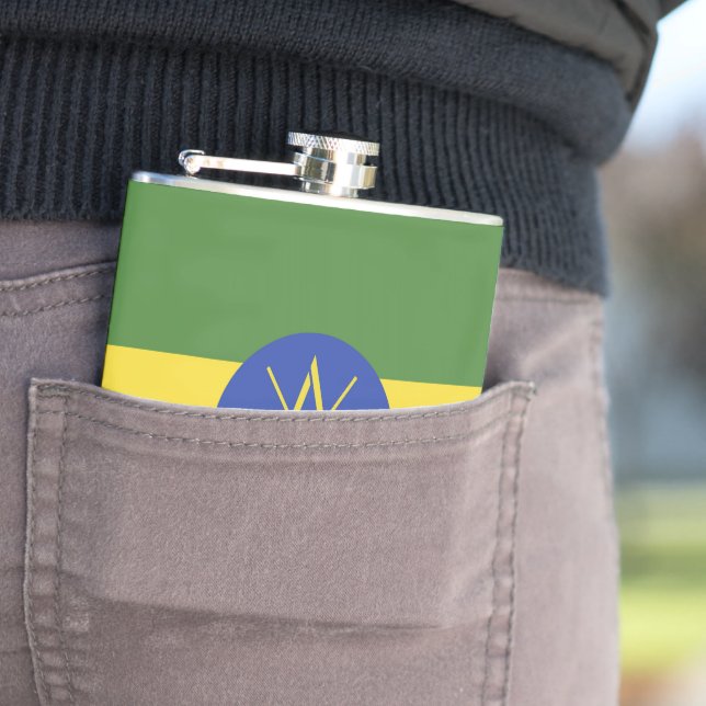 Ethiopia flag hip flask (In Situ)