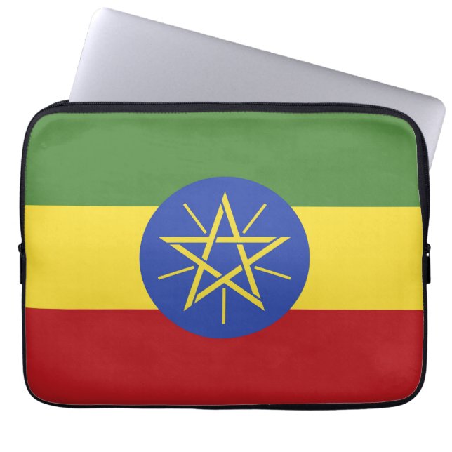 Ethiopia flag laptop sleeve (Front)