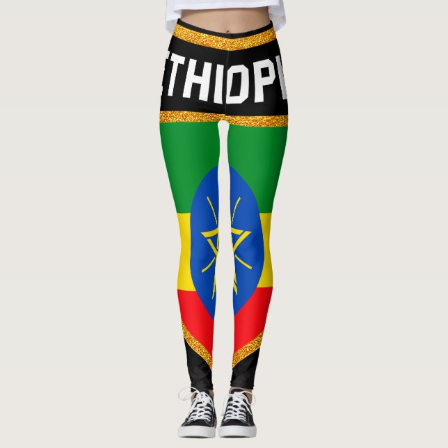 Ethiopia Flag Leggings (Front)