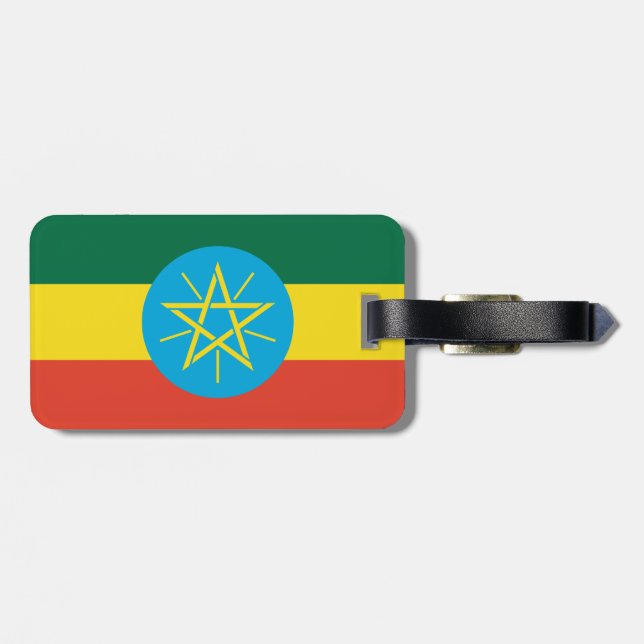 Ethiopia Flag Luggage Tag (Back Horizontal)