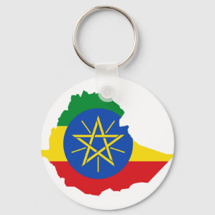 Ethiopia Flag Map ET Key Ring
