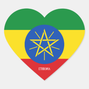 Ethiopia Flag Splendid Patriotic Heart Sticker