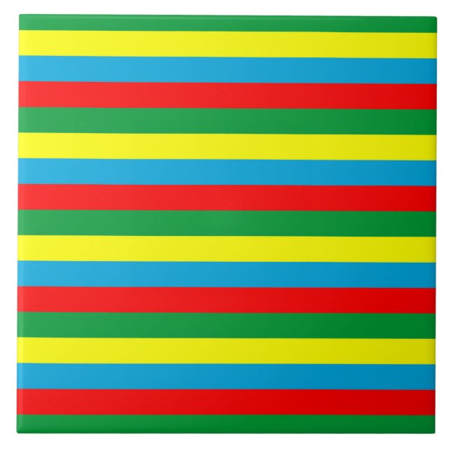 Ethiopia flag stripes country symbol pattern lines ceramic tile (Front)