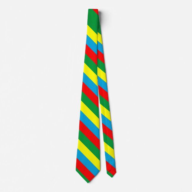 Ethiopia flag stripes country symbol pattern lines tie (Front)