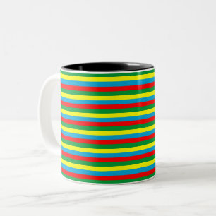 Ethiopia flag stripes country symbol pattern lines Two-Tone coffee mug