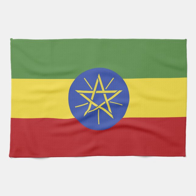 Ethiopia flag tea towel (Horizontal)