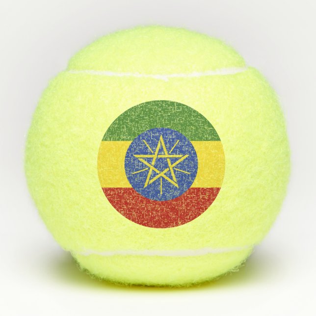 Ethiopia flag tennis balls (Front)