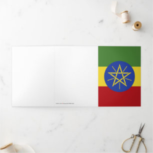 Ethiopia flag Tri-Fold card