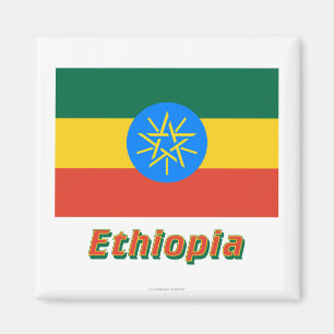 Ethiopia Flag with Name Magnet