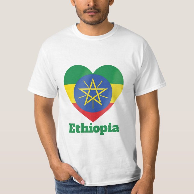 Ethiopia Heart Flag T-Shirt (Front)