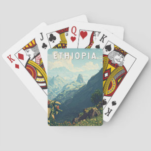 Ethiopia Illustration Travel Art Vintage Playing Cards