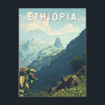 Ethiopia Illustration Travel Art Vintage Postcard<br><div class="desc">Ethiopia vector artwork design. From exploring the Simien Mountains to discovering the history of Lalibela and Axum,  Ethiopia offers a uniquely rich and unforgettable travel experience.</div>