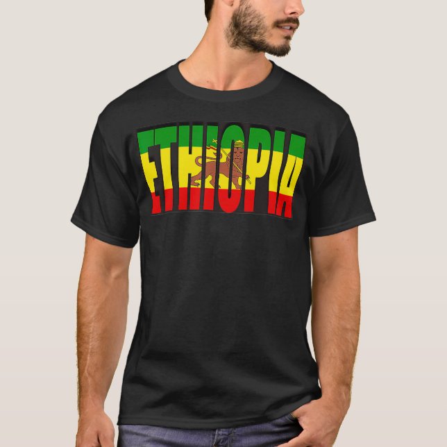 Ethiopia In Ethiopia Flag Ethiopian T-Shirt (Front)