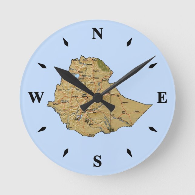 Ethiopia Map Clock (Front)
