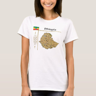 Ethiopia Map + Flag + Title T-Shirt