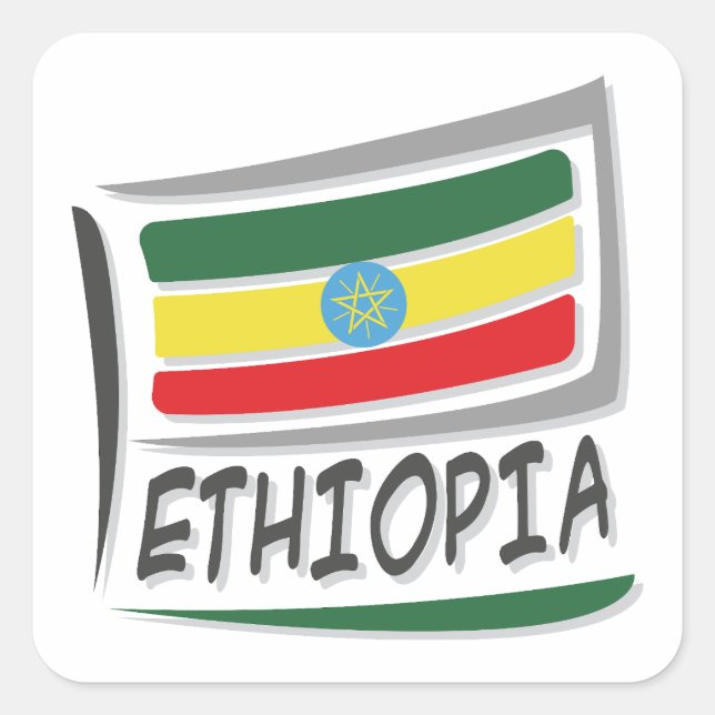 Ethiopia  Pride X Flag Square Sticker (Front)