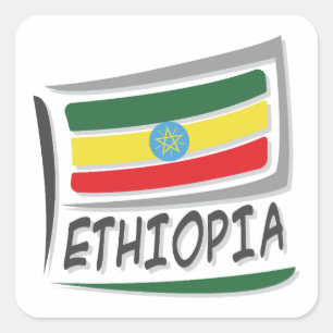 Ethiopia  Pride X Flag Square Sticker