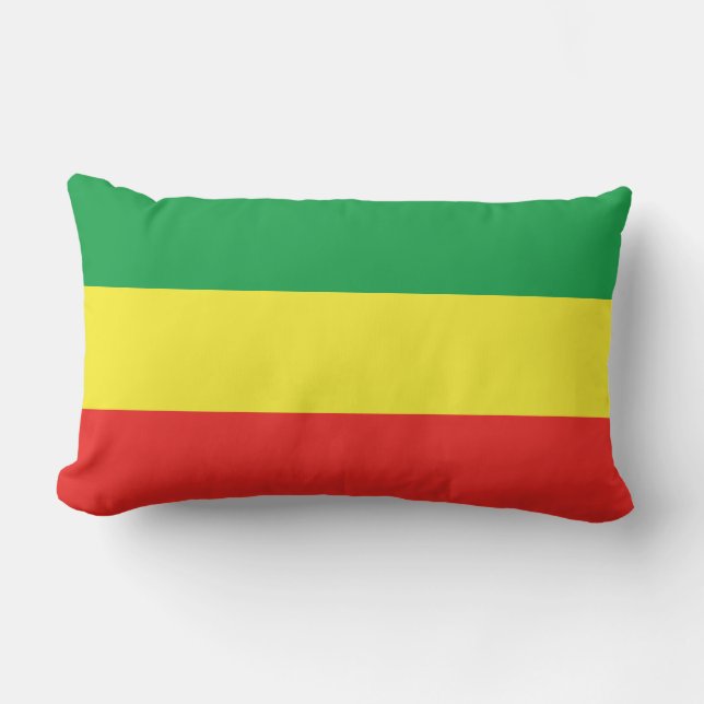 Ethiopia Rasta Flag  Lumbar Cushion (Front)