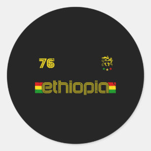 Ethiopia -reggae Rastafari Jamaica Footll Soccer S Classic Round Sticker