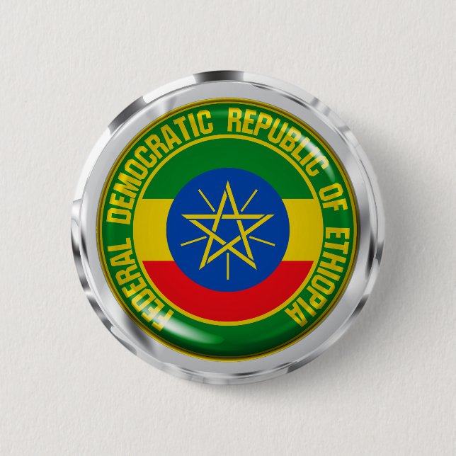 Ethiopia Round Emblem 6 Cm Round Badge (Front)