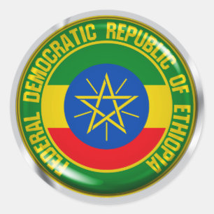 Ethiopia Round Emblem Classic Round Sticker