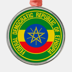 Ethiopia Round Emblem Metal Ornament