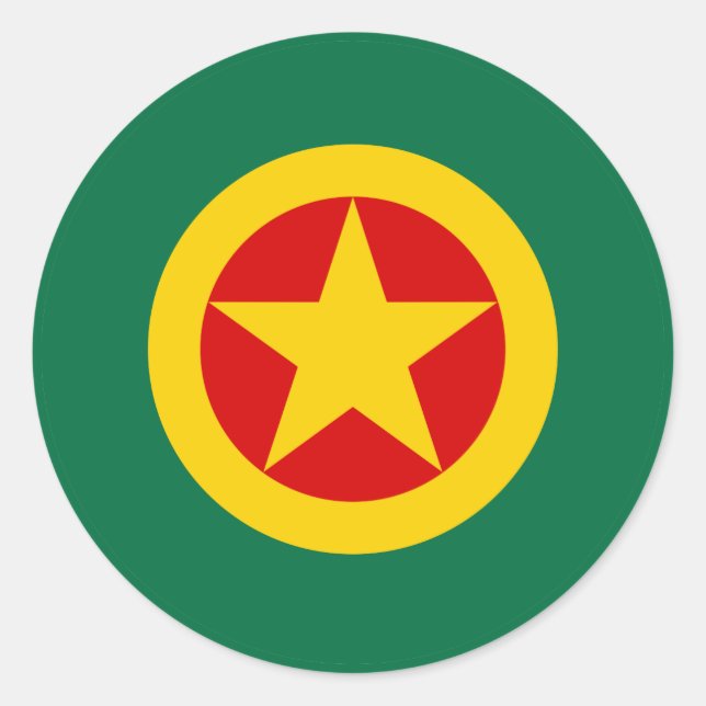 Ethiopia roundel country flag symbol army military classic round sticker (Front)
