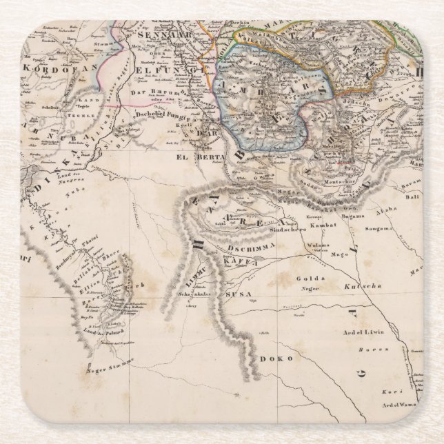 Ethiopia, Somalia, Africa Square Paper Coaster (Front)