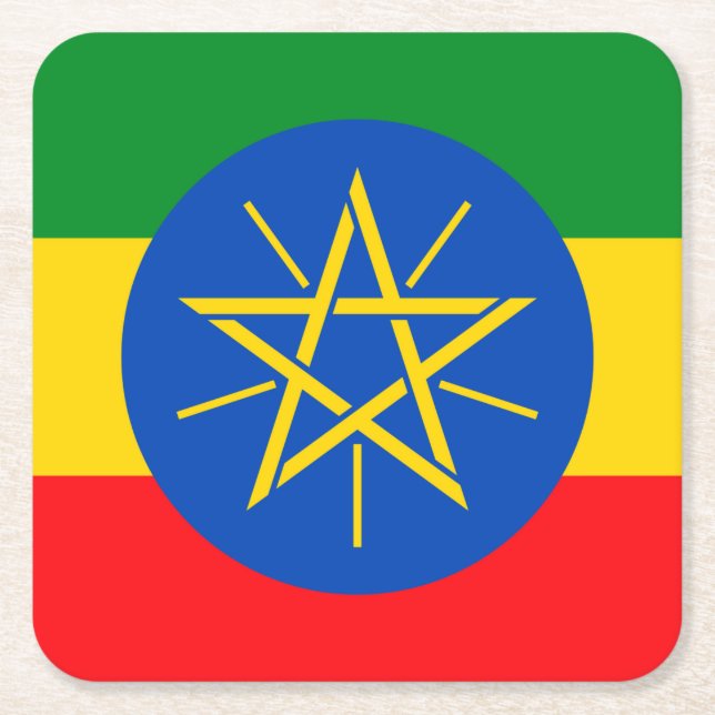 Ethiopia Square Paper Coaster (Front)