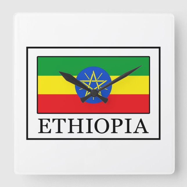 Ethiopia Square Wall Clock (Front)