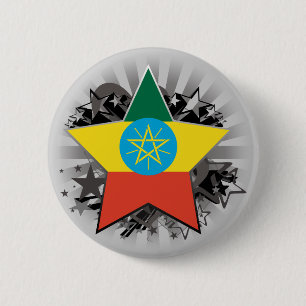 Ethiopia Star 6 Cm Round Badge