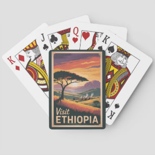 Ethiopia Sunset Travel Art Vintage Playing Cards