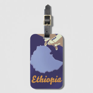Ethiopia travel poster luggage tag