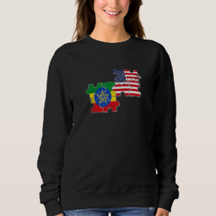 Ethiopia USA Home Ethiopian American Flag Sweatshirt