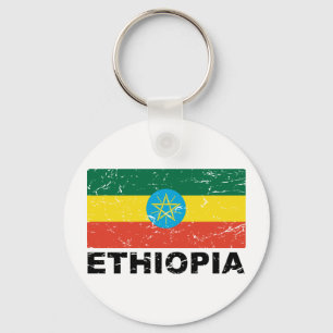 Ethiopia Vintage Flag Key Ring