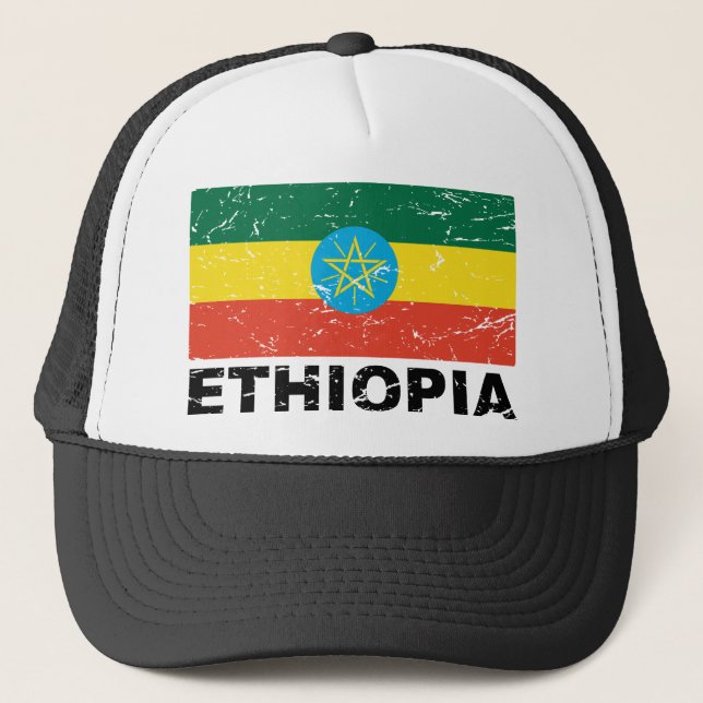 Ethiopia Vintage Flag Trucker Hat (Front)