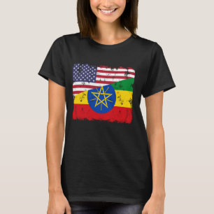 Ethiopian American Flag Ethiopia Pride Patriotic T-Shirt