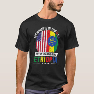 Ethiopian American Patriot Heart Is From Ethiopia T-Shirt