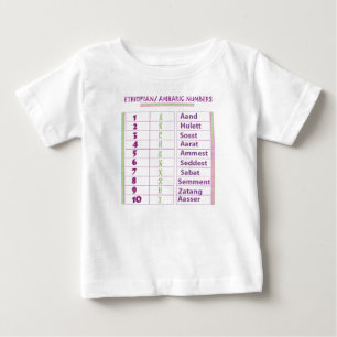 Ethiopian/Amharic Numbers Baby T-Shirt
