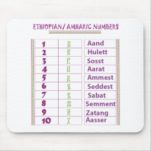 Ethiopian/Amharic Numbers Mouse Pad