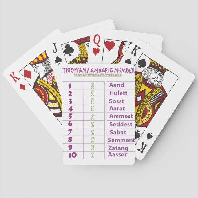 Ethiopian/Amharic Numbers Playing Cards (Back)
