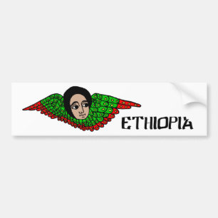 Ethiopian angel red-green-yellow bumper sticker