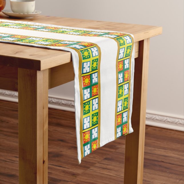 Ethiopian art border  medium table runner (In Situ)