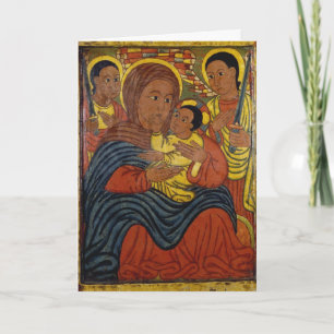 Ethiopian Black Madonna with Jesus Christmas Card