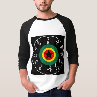 Ethiopian BLK Star Clock - Amharic-English Numbers T-Shirt