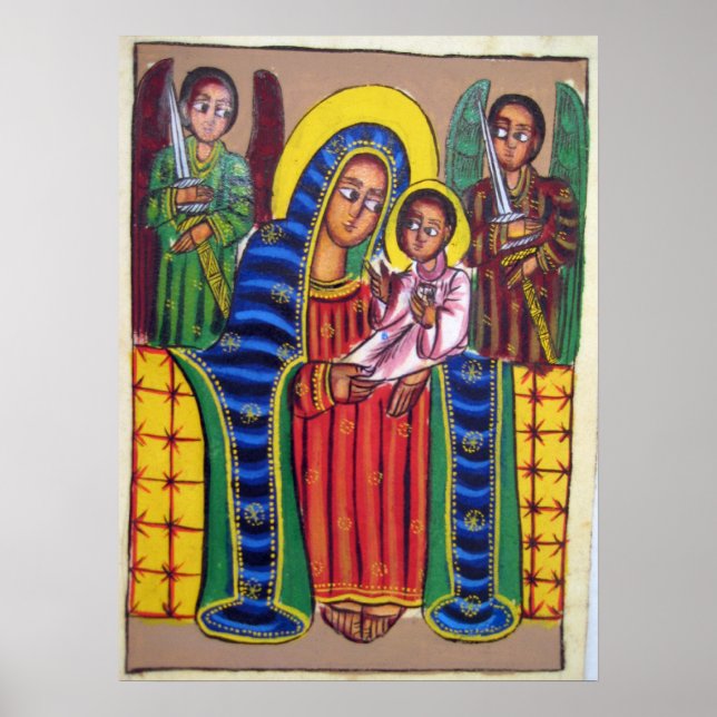 Ethiopian Church Painting - Black Maryam Poster (Front)