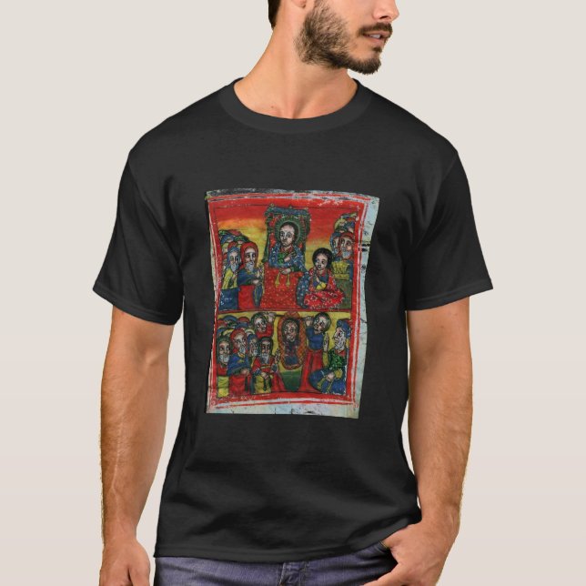Ethiopian Church Painting - T-Shirt Black Maryam (Front)