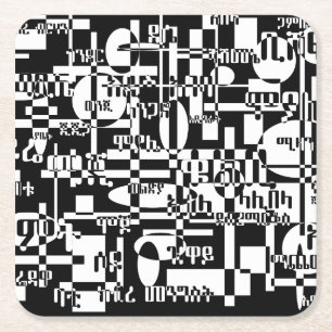 Ethiopian Cities Square Paper Coaster